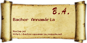 Bachor Annamária névjegykártya